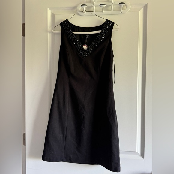 INC International Concepts Black Dress with Beaded Detail - Picture 9 of 11